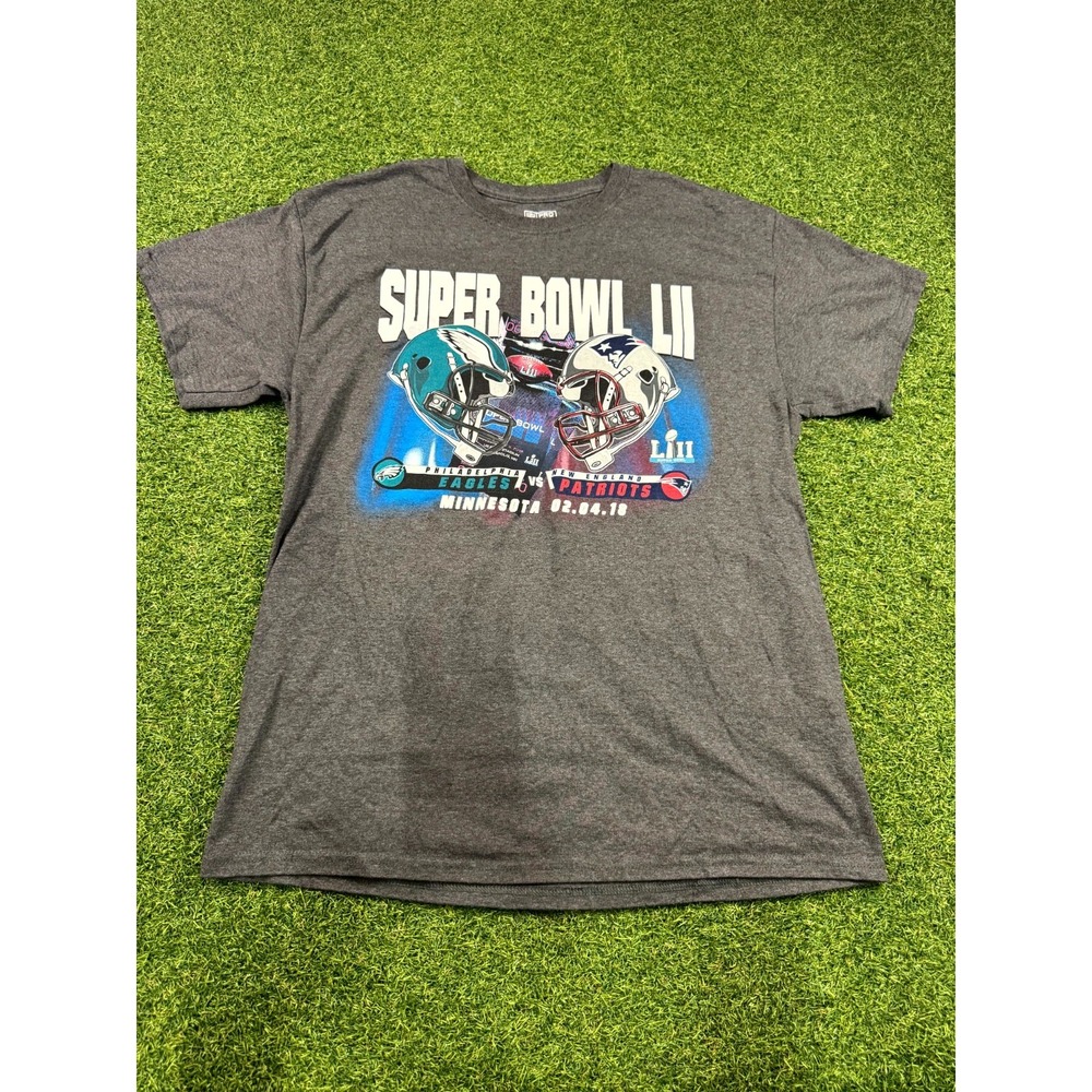 Fanatics Super Bowl 52‎ Philadelphia Eagles vs New England Patriots Shirt Mens L